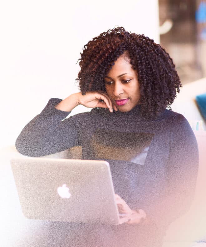 Woman online shopping