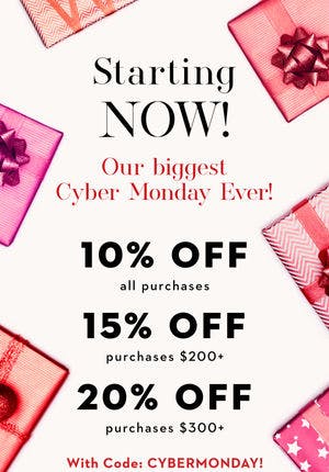 Cyber Monday promotion offering tiered discounts based on total spend