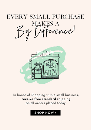 An illustration of a boutique storefront with text above the illustration promoting free shipping on all orders today